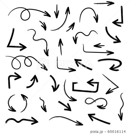Black arrows. Simple hand drawn doodles Black arrows. Simple hand drawn doodles 60016114