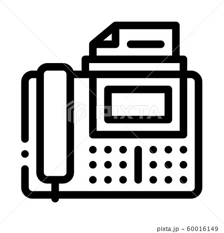 Fax Icon Vector Outline Illustrationのイラスト素材