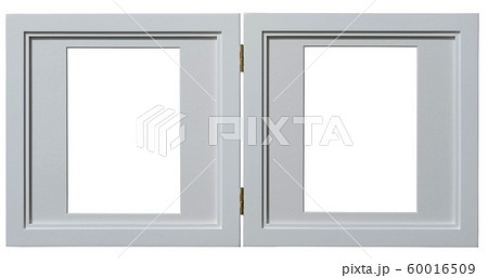 額縁 フレーム 白枠 フォトフレームの写真素材