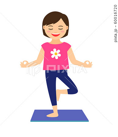 Young Girl In Yoga Poseのイラスト素材