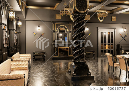 3d rendering of the hall in classical style 60016727