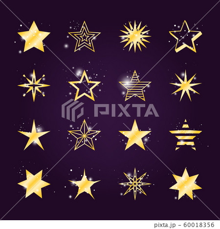 Twinkle and light golden star icons 60018356