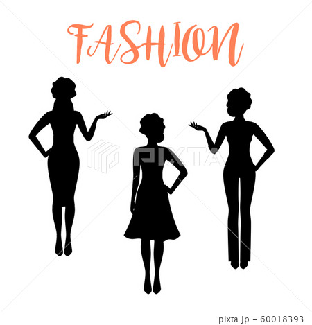 Fashion woman silhouette in business style Fashion woman silhouette in business style 60018393