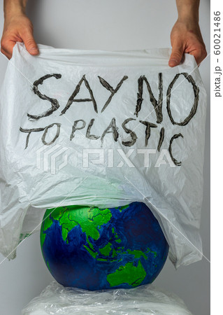 Say no to plastic. Human hands free the planet Say no to plastic. Human hands free the planet 60021486
