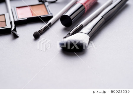 Set of Makeup cosmetics products with bag on top Set of Makeup cosmetics products with bag on top 60022559