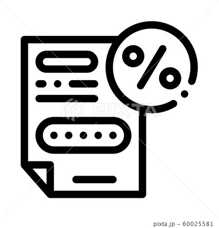 Bonus Percentage Document Icon Vector Outline Illustration 60025581