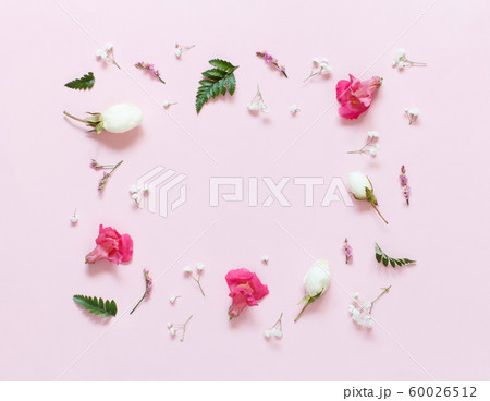 Flowers on a light pink background 60026512