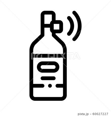 Beverage Bottle with Signal Sensor Icon Vector Outline Illustration 60027227