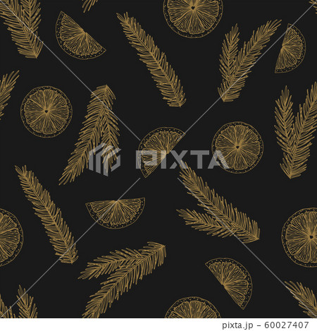 Seamless pattern with Christmas Tree Decorations hand drawn art design vector illustration. 60027407