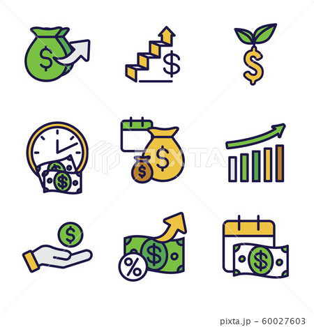 Banking, Investments and Growth Icon Set with 60027603