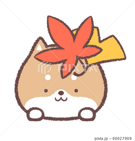 絵 題   犬と紅葉 紅葉と犬_01イラスト - No: 24270701｜無料イラスト・フリー素材