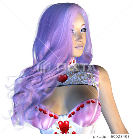 Valentine girl with violet hair 60028403