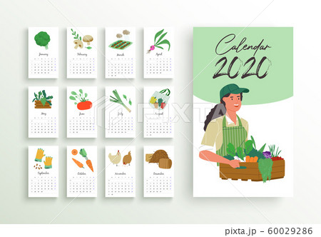 2020 year farmer market calendar planner template 60029286