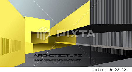 Contemporary architecture vector mockup for a layout landing page or design advertising booklet or leaflet. Abstract flat illustration. 60029589