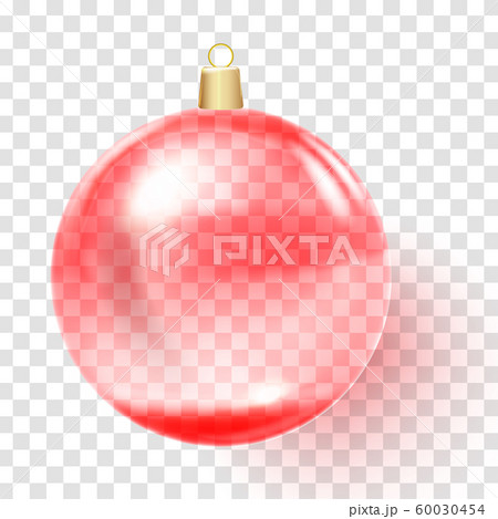 Red Christmas ball. Pink xmas glass ball. 60030454