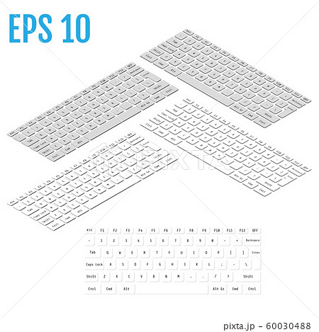 Realistic isometry of modern keyboard. Vector illustration. 60030488