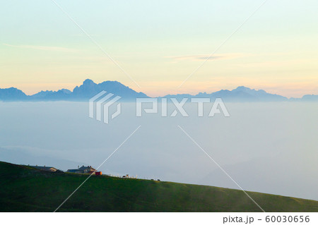 Dawn at mount Grappa. Italian alps landscape, 60030656