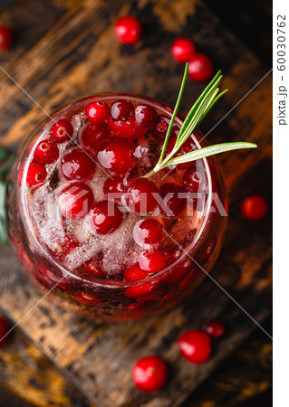 Cranberry cocktail in glasses Cranberry cocktail in glasses 60030762