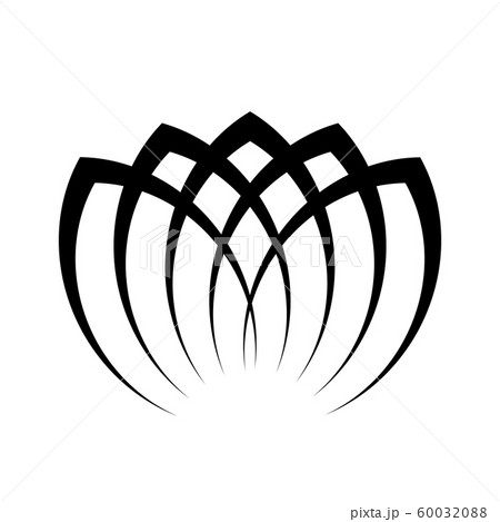 Lotus icon - wellness beauty and spa theme. Simple flat black vector illustration on white background 60032088