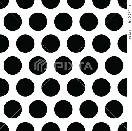 Seamless polka dot pattern in triangular arrangement. Black dots on white background. Vector illustration 60032115