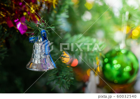 Close-up of a Christmas tree decorated. Close-up of a Christmas tree decorated. 60032540