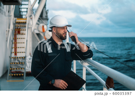 Marine Deck Officer or Chief mate on deck of offshore vessel or ship Marine Deck Officer or Chief mate on deck of offshore vessel or ship 60035397