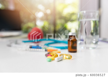 Close up assorted pharmaceutical medicine 60036527