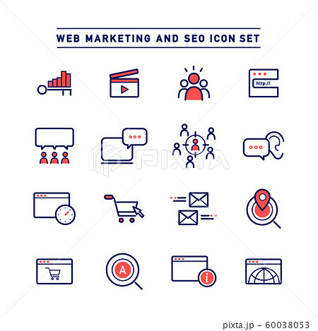 WEB MARKETING AND SEO ICON SET 60038053