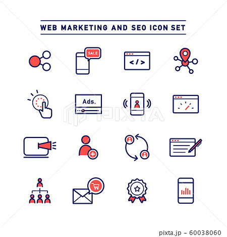 WEB MARKETING AND SEO ICON SET 60038060