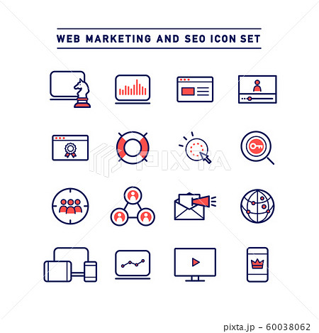 WEB MARKETING AND SEO ICON SET 60038062