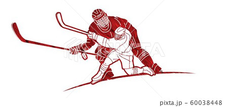 Ice Hockey players action cartoon sport graphic vector. 60038448