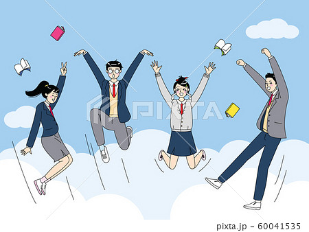 Group of cartoon teenager, high school students... - Stock Illustration  [60041535] - PIXTA