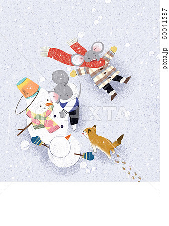 Cute Calendar and banner template for year of rat 2020 012 60041537