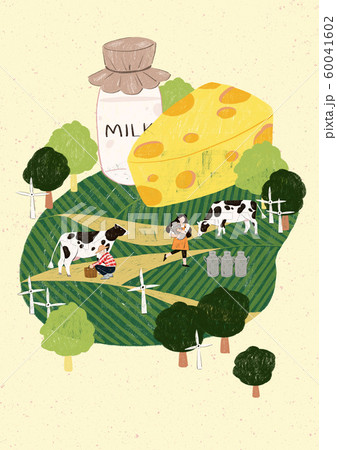 Season of harvest of fresh food materials illustration. vegetables, fruits, fishes, meat and so on. 004 60041602