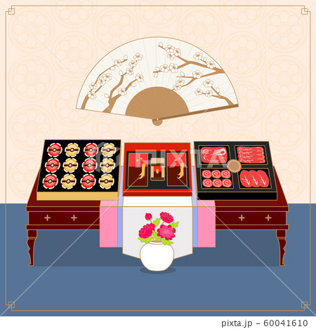Sale banners, Promotion, and Invitation template for Korean holiday season offer on Korean traditional style background illustration. 007 60041610