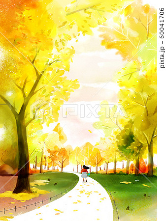 Painting of beautiful Aautumn landscape illustration 009 Painting of beautiful Aautumn landscape illustration 009 60041706