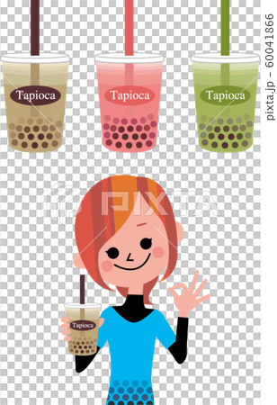Woman with tapioca drink 60041866