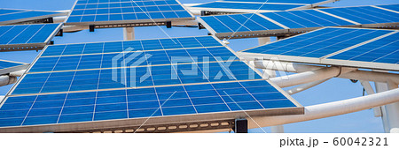 Power plant using renewable solar energy with sun BANNER, LONG FORMAT Power plant using renewable solar energy with sun BANNER, LONG FORMAT 60042321