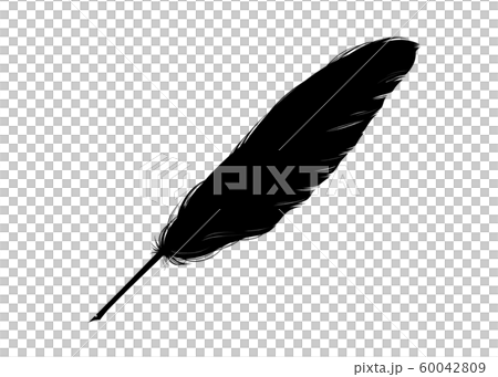 Feather Pen Silhouette Retro Antique Stock Illustration