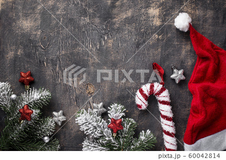 Christmas dark background with Santa hat 60042814