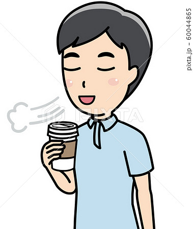 コーヒーを飲む男性のイラスト素材