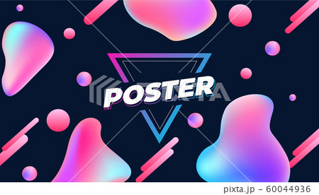 Memphis Style Poster. Fluid Color Backgrounds with Gradient Elements. Flat style Abstract Vector Design idea for Banner, poster 60044936