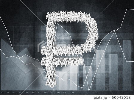 Rouble currency rate, 3d rendering Rouble currency rate, 3d rendering 60045018