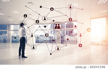 Networking and social communication concept as effective point for modern business 60045396