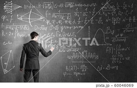 Man writing on blackboard Man writing on blackboard 60046069