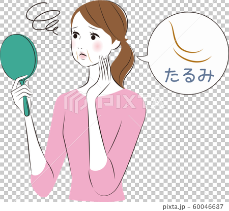 一個女人看著鏡子 60046687