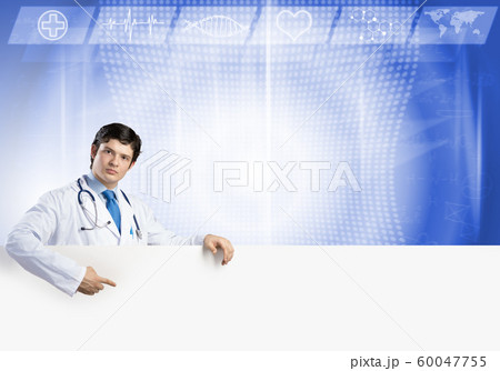 Doctor with banner Doctor with banner 60047755