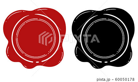 シーリングスタンプ 封蝋 赤 黒のイラスト素材