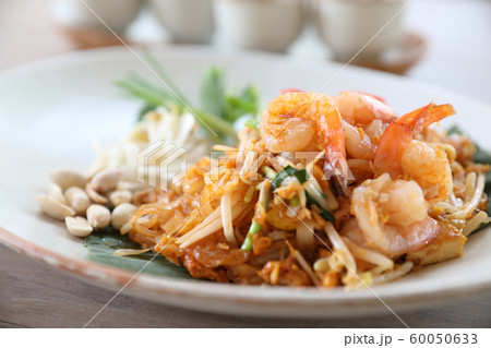 Thai food padthai fried noodle with shrimp , local food 60050633