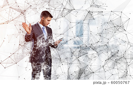 Man in business suit on white background 60050767